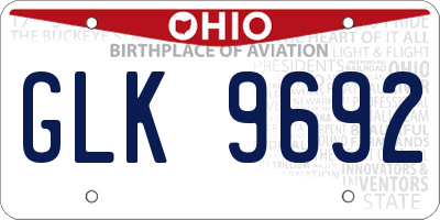 OH license plate GLK9692