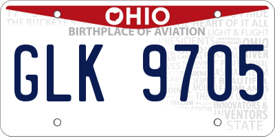 OH license plate GLK9705
