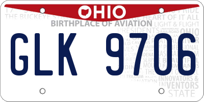 OH license plate GLK9706