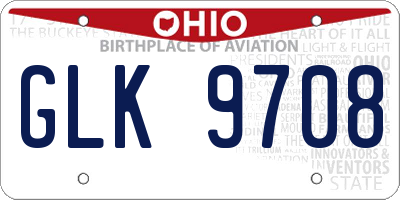 OH license plate GLK9708