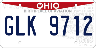 OH license plate GLK9712