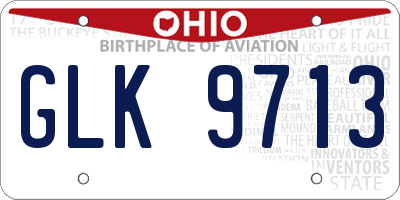 OH license plate GLK9713