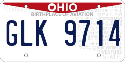 OH license plate GLK9714