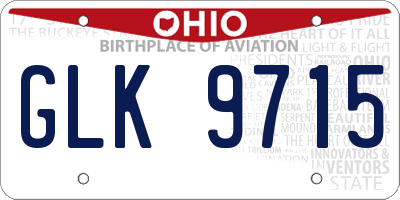 OH license plate GLK9715