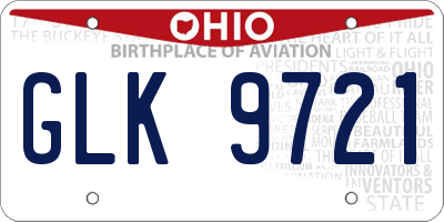 OH license plate GLK9721