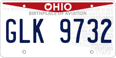OH license plate GLK9732