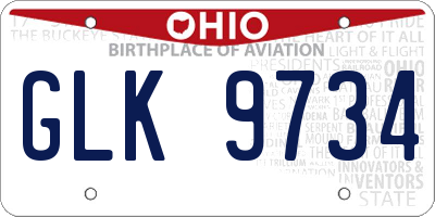 OH license plate GLK9734