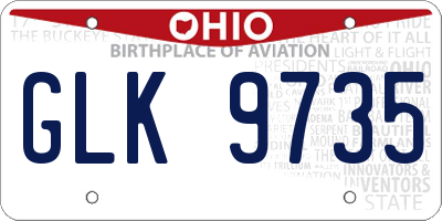 OH license plate GLK9735