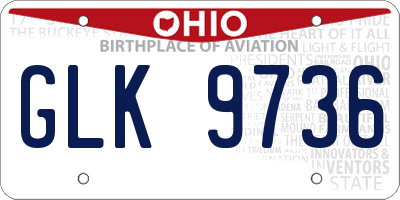 OH license plate GLK9736