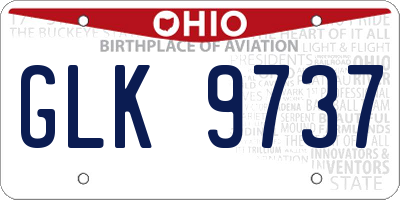 OH license plate GLK9737