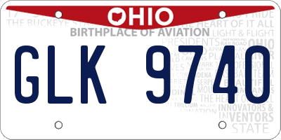 OH license plate GLK9740