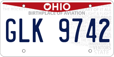 OH license plate GLK9742