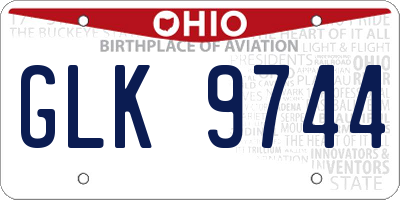 OH license plate GLK9744