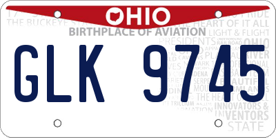 OH license plate GLK9745