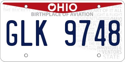 OH license plate GLK9748