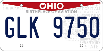 OH license plate GLK9750