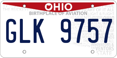 OH license plate GLK9757