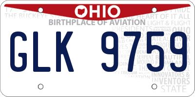 OH license plate GLK9759