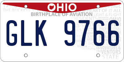 OH license plate GLK9766