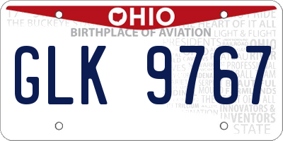 OH license plate GLK9767