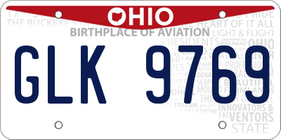 OH license plate GLK9769
