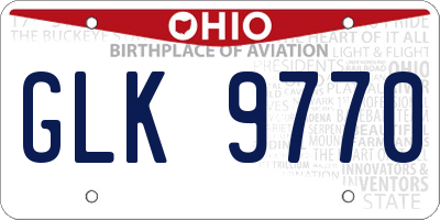 OH license plate GLK9770