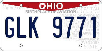 OH license plate GLK9771