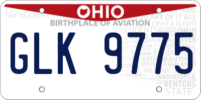 OH license plate GLK9775