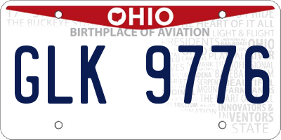 OH license plate GLK9776