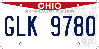 OH license plate GLK9780