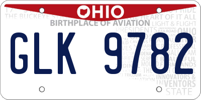 OH license plate GLK9782
