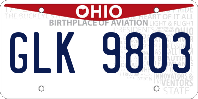 OH license plate GLK9803
