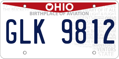 OH license plate GLK9812