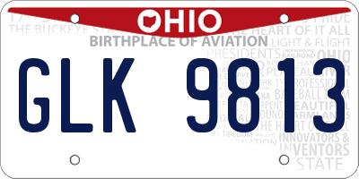 OH license plate GLK9813