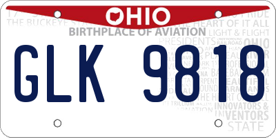 OH license plate GLK9818
