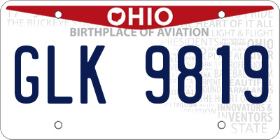 OH license plate GLK9819