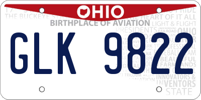 OH license plate GLK9822