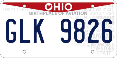 OH license plate GLK9826