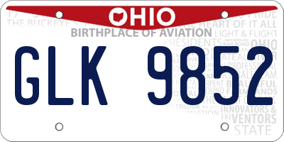 OH license plate GLK9852