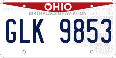 OH license plate GLK9853