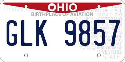 OH license plate GLK9857