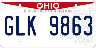 OH license plate GLK9863