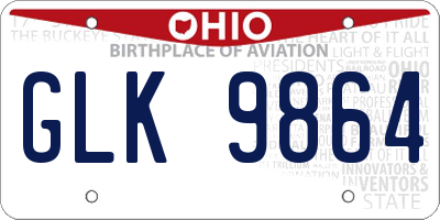 OH license plate GLK9864