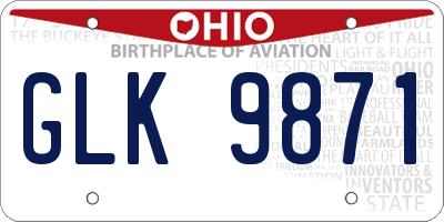 OH license plate GLK9871