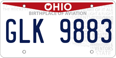 OH license plate GLK9883