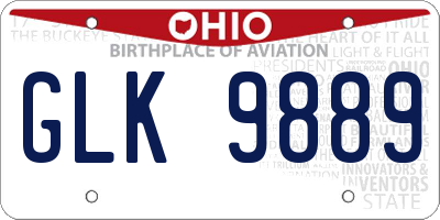 OH license plate GLK9889