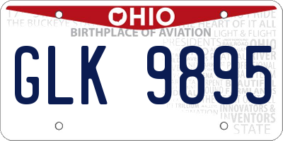 OH license plate GLK9895