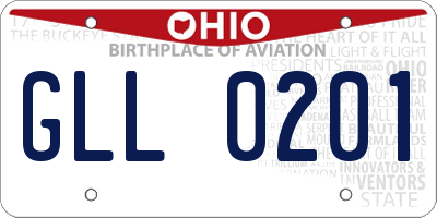 OH license plate GLL0201
