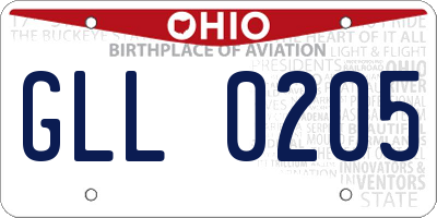 OH license plate GLL0205