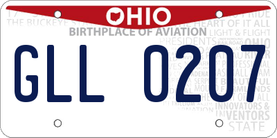 OH license plate GLL0207